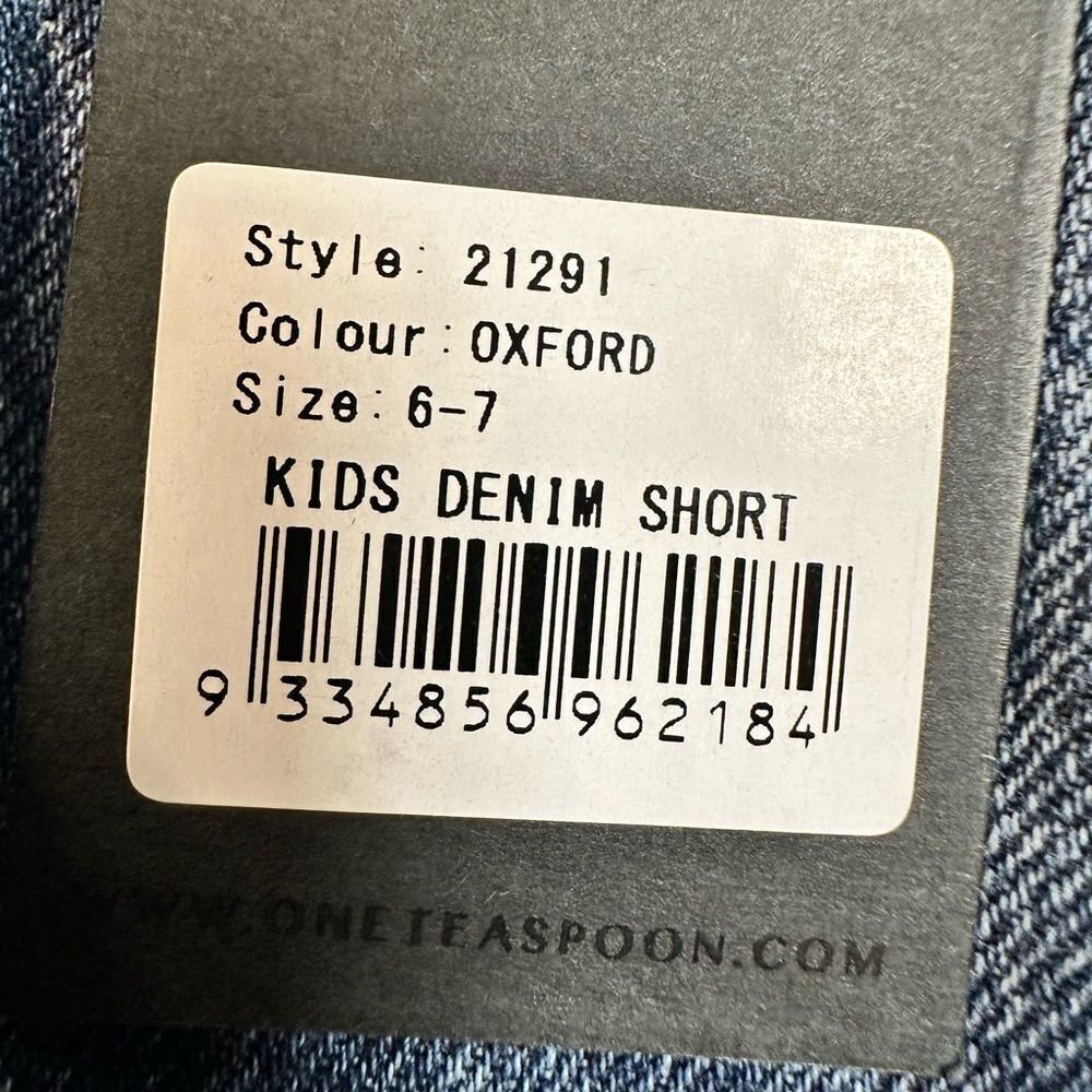 NWT One Teaspoon Kids Boys Denim Distressed Shorts Oxford Blue   - 6/7 - Picture 4 of 6